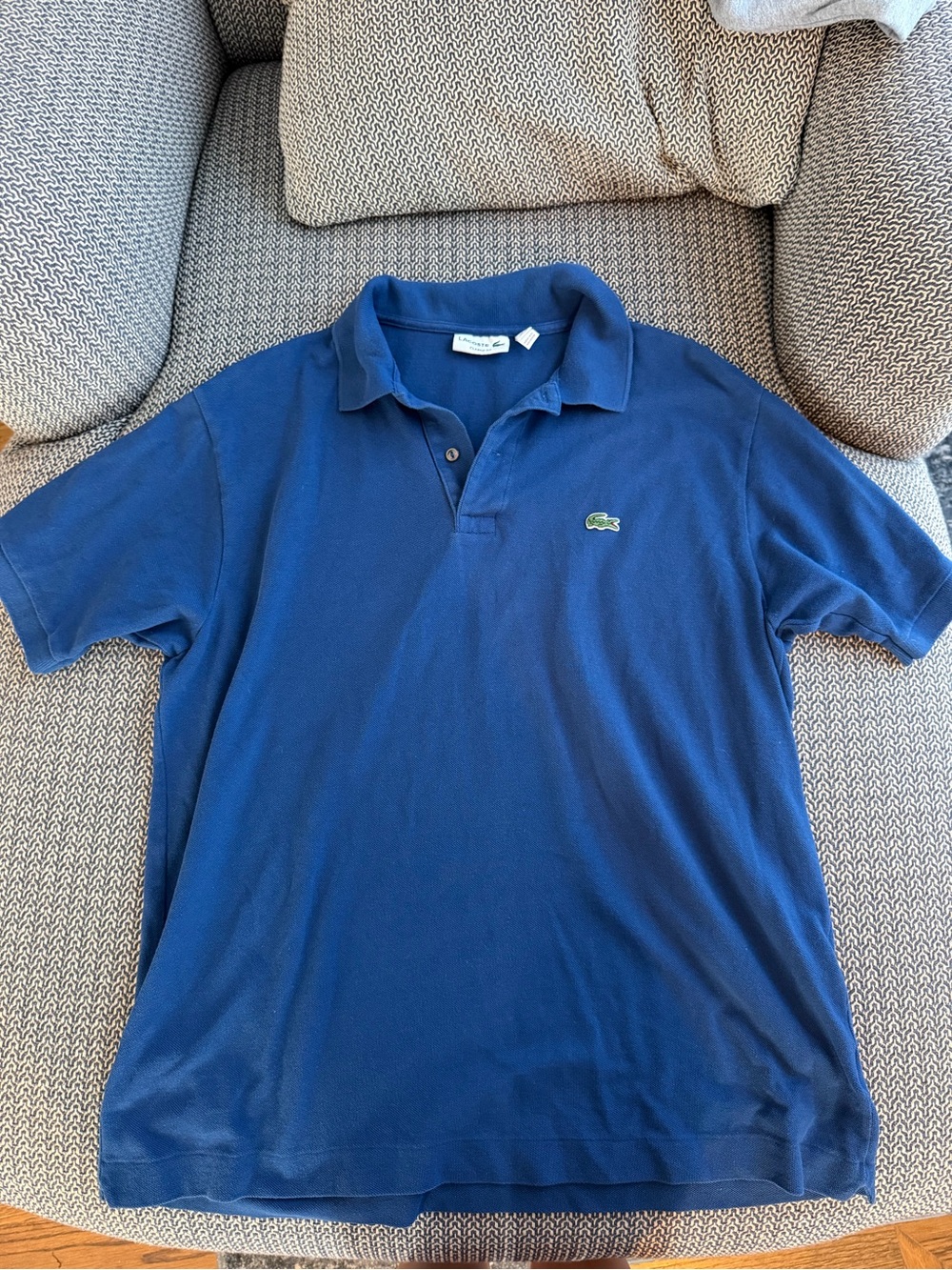 Lacoste Men's Royal Blue Short-Sleeve Polo with Green Crocodile